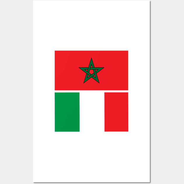 Moroccan and Italy Union Flag Wall Art by Islanr